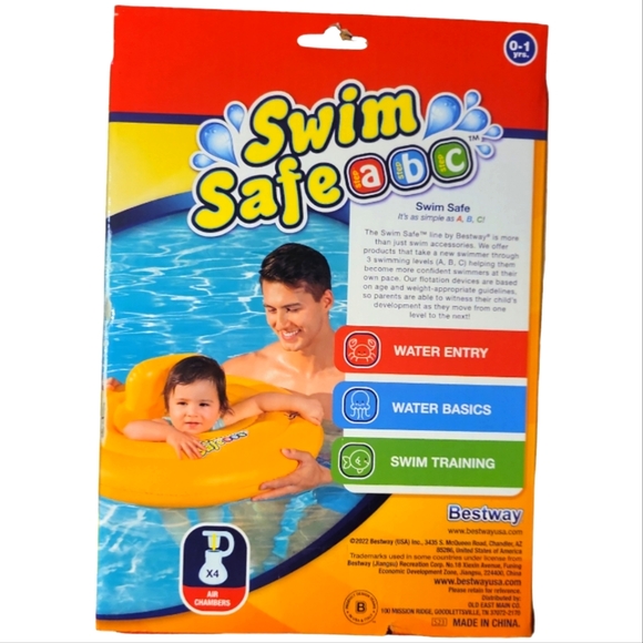 Swim Safe ABC Wondersplash Round 3 Ring Baby Boat Learning Water 0-1 25# - Picture 2 of 12